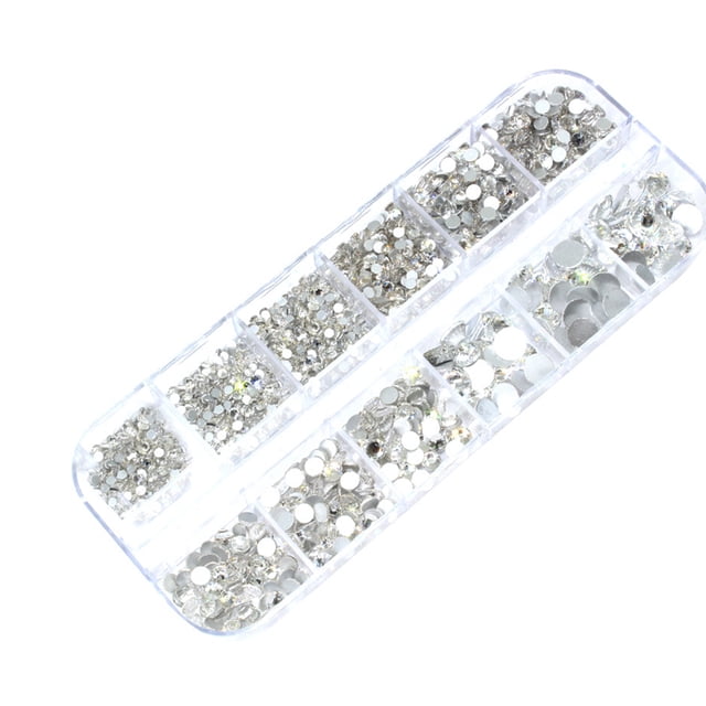 Vogacara Micro cuentas para uñas, diamantes de imitación de cristal, piedra de grava, suministros de bricolaje, accesorio llamativo para Type2 NO2