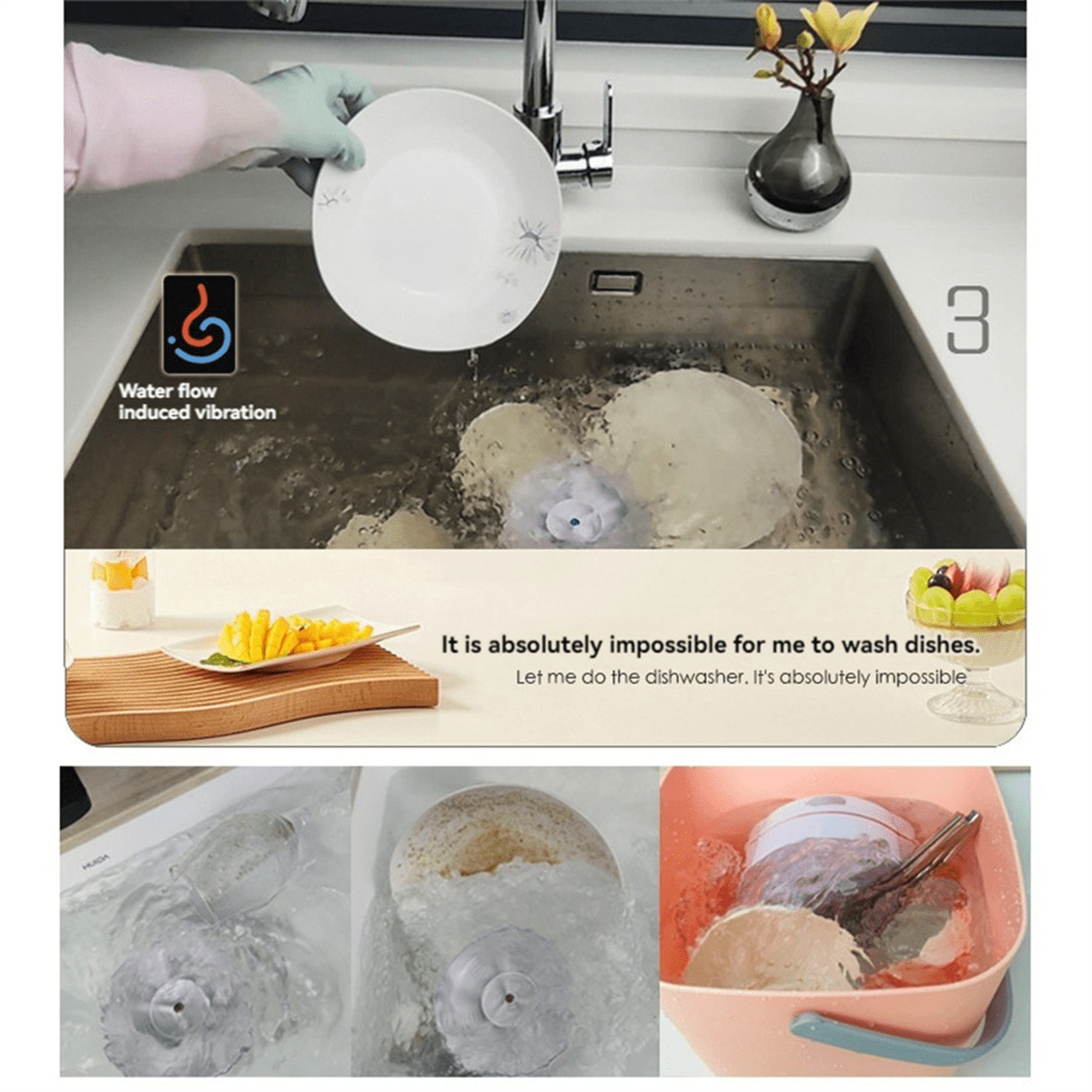 HOT Ultrasonic Dish Washer Portable Mini Turbo Dishwasher, Vegetable Washing Machine Household Sink Dishwasher Device A