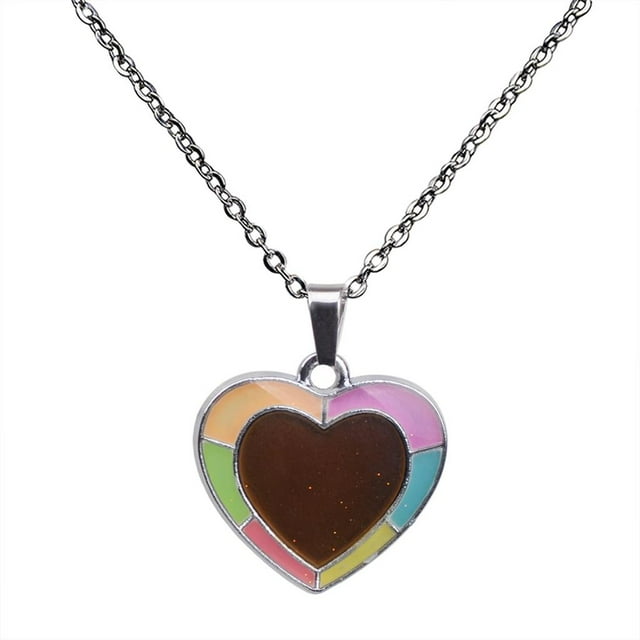 Collar de Humor Cambiante Hugo Brillo en Colgante de Temperatura para Mujer