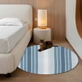 thumbnail image 3 of Blue Ombre Stripe Round Area Rug 3 FT, Small Kitchen Bathroom Mats, Farmhouse Simple Striped Washable Indoor Outdoor Throw Runner Carpet Non-Shedding Doormat for Table Shower Sofa Entryway, 3 of 8