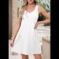 thumbnail image 4 of Vestidos de Mujer Sin Mangas con Cuello en V y Bolsillos, Color , Talla XXL, 4 of 5