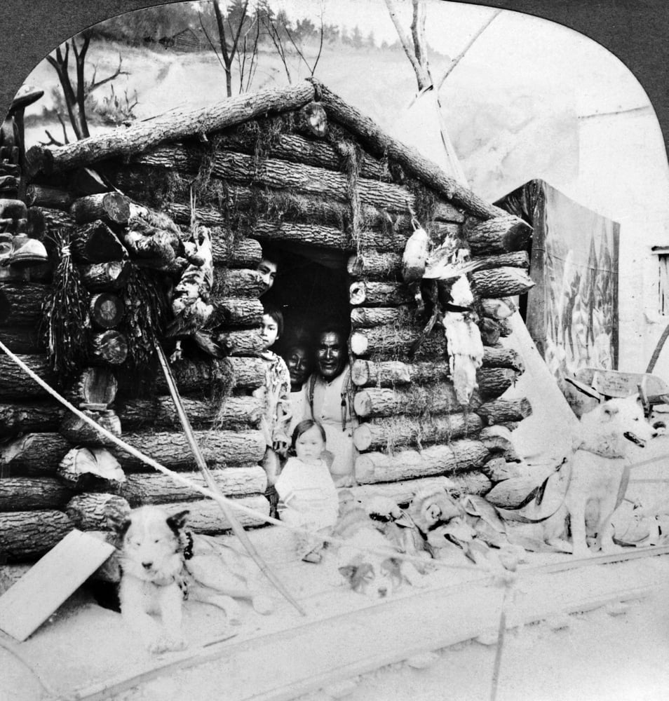 Worlds Fair Eskimos Nan Exhibit Showing An Eskimo Hunters Cabin