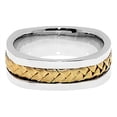 thumbnail image 2 of 14k Two-Tone Gold 7MM Hand Braided Slope Edge Design Wedding Band Comfort fit Size 10, 2 of 2
