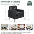 thumbnail image 3 of Coewske Set of 2 Faux Leather Accent Chair Modern Single Sofa Chair Armchair w/ Side Pockets Black, 3 of 8