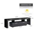 Tzicr Modern LED TV Stand for 75Inch TVs, Black Solid Wood TV
