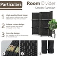 thumbnail image 5 of FDW Room Divider 4 Panel Room Screen Divider Wooden Screen Folding, Black, 5 of 7