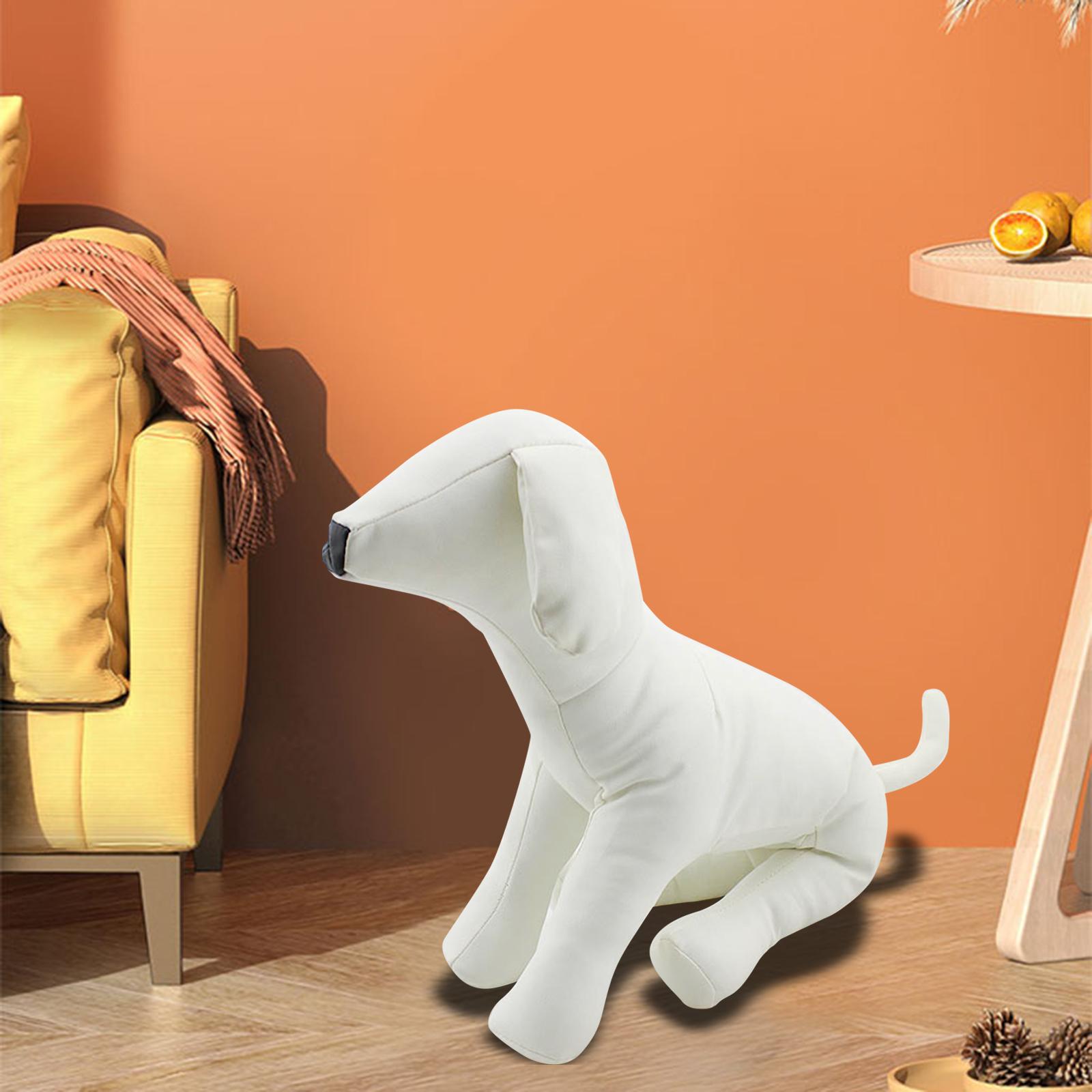Dog Mannequin PU Leather for Clothes Soft Pet Display Mannequin L Size White, Size: Large White