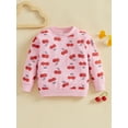thumbnail image 2 of aturustex Little Girl Loose Cherry Print Sweatshirts 12M 18M 2T 3T 4T 5T 6T Toddler Baby Crew Neck Pullover Long Sleeve Tops Kids Fashio Loose Casual Cute Clothes Streetwear for Winter Fall, 2 of 8