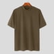 thumbnail image 4 of Playeras Elvqul Hombre Marrón Casual Manga Corta Liso Cuello Redondo, 4 of 9