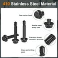 thumbnail image 3 of Uxcell 25 Pack #12 x 1-1/4" Self Drilling Screws, 410 Stainless Steel Self Tapping Screws for Metal, Black Oxidation Finish, Hex Washer Head Sheet Metal Screws, 3 of 5