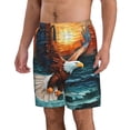 thumbnail image 2 of Balery Textured Bald Eagle Traje de Baño Estilo Hawaiano para Hombre, Shorts de Secado Rápido con Bolsillos-Medium, 2 of 6
