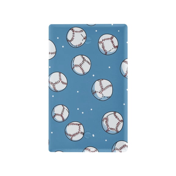 Yayeee Blank Wall Plate Cover 1-Gang 4.5"x2.7" Home Unused Decorative Outlet, Baseballs Pattern