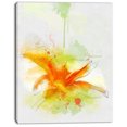 thumbnail image 2 of Yellow Red Flower with Color Splashes - Floral Canvas Art Print, 2 of 3