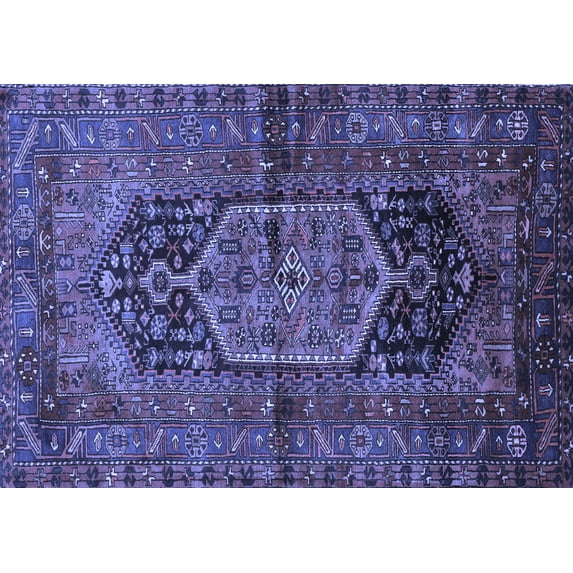 Ahgly Company Indoor Rectangle Persian Blue Traditional Area Rugs, 6' x 9'