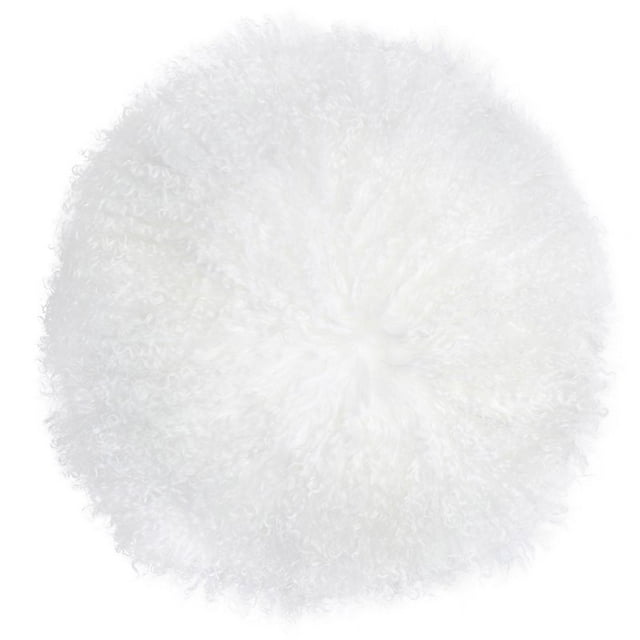 TOV Furniture Coussin Rond en Tissu Transitionnel 16x16 Pouces en Blanc