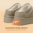 thumbnail image 3 of Women's Platform Slippers Genuine Suede Slip-On Memory Foam Cozy Fluffy House Shoes for Indoor Outdoor Comfort, 3 of 5