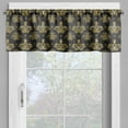 thumbnail image 4 of Ambesonne Yellow Damask Valance & Curtain, Royal Venetian, 55"x30", Charcoal Grey and Yellow, 4 of 7