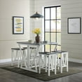 thumbnail image 2 of Martin Svensson Home Del Mar 5 Piece Table and Stool Set White and Grey, 2 of 13