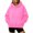 Hot Pink, variant on Hoodies Women Solid Long Sleeve Pullover Sweatshirt Tops Casual Waist Cinching Cropped Outfits Fall Winter Apparel