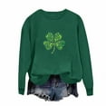thumbnail image 5 of LEKWK Sweatshirts for Women Fleece Crewneck Long Sleeve St Patricks Day Shirt Graphic Sweatshirts Glitter Three Hearts Shamrock Festival Wear, 5 of 6