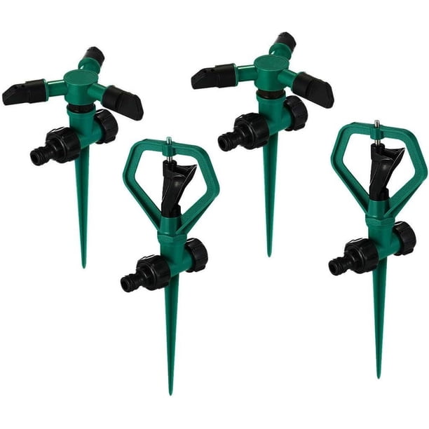 Aspersores para jardín, sistema de aspersores automáticos giratorios respetuosos con el medio ambiente, sistema de riego ajustable que simula silenciosamente la lluvia natural para jardines, césped y
