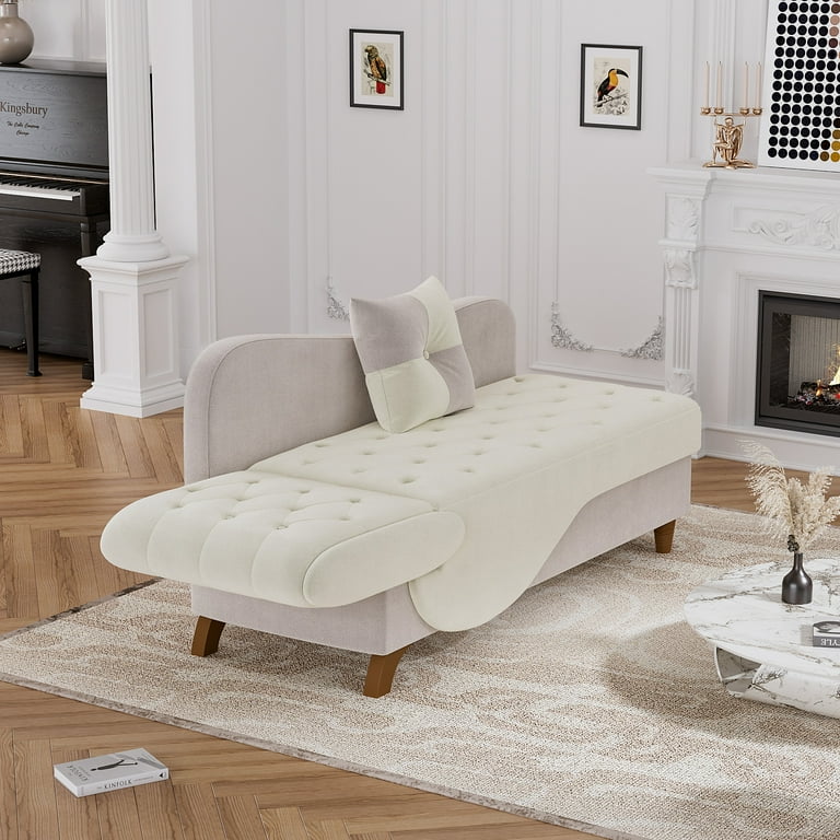 Ouyessir Velvet Chaise Lounge Sofa with Storage,Adjustable