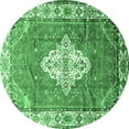 thumbnail image 1 of Ahgly Company Indoor Round Medallion Emerald Green Traditional Area Rugs, 5' Round, 1 of 4