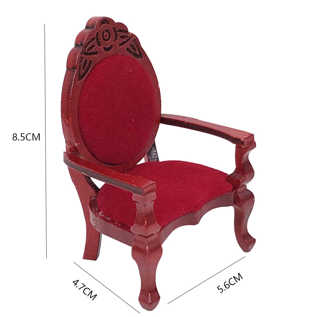 Dollhouse 1:12 scale Miniature furniture High-quality carving Armchair 