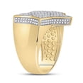 thumbnail image 2 of 10K Yellow Gold Mens Round Diamond Star Statement Ring 1-1/2 Cttw, Mens Size: 7-13, 2 of 4
