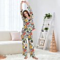thumbnail image 5 of FORMRS Womens Pajama Set Long Sleeve Top and Pants with Pockets Soft Comfy Lounge Sleepwear, Sizes S-2XL, Black Flowers Pattern, 5 of 7