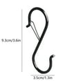 thumbnail image 3 of RuiJiao 3.6in Heavy Duty Stainless Steel S Hooks with Safety Buckle Rust-Resistant Black Metal Hooks for Hanging Plants, Clothes and Kitchen Utensils, 3 of 8