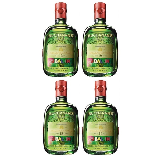 Pack de 4 Whisky Buchanans 12 Años Ed. J Balvin 750 ml Buchanan's 12 Años Ed. J Balvin