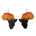thumbnail image 2 of 2 Pares De Geométrico Cuelga Los Pendientes De Gota Exagerada Moda Joyería De Las Mujeres Regalos jinwen Pendiente de mapa de madera, 2 of 8