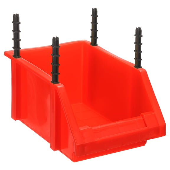 Uxcell Plastic Shelf Bins 8.3" x 5.1" x 4.3" Wall Mounted Storage Bins, Red