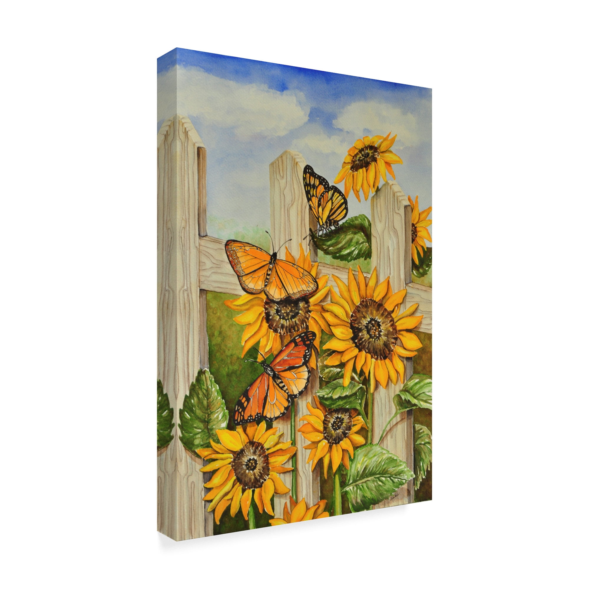 Painted Ladies and Morning Glories' Canvas Art by Charlsie Kelly