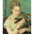 thumbnail image 3 of Renoir, Pierre-Auguste 12x14 Black Modern Framed Museum Art Print Titled - Woman with Cat (Femme au chat)-1875, 3 of 5