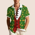 thumbnail image 5 of Yaoyar Men Hawaiian Shirt Unisex Summer Beach Casual Short Sleeve Button Down Shirts St. Patrick's Day Printed Clothing, 5 of 8
