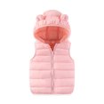 thumbnail image 4 of Kids Bear Ear Hooded Puffer Vest Boys Girls Sleeveless Quilted Warm Gilet Full Zip Lightweight Padded Vest for Toddlers Fall Winter School Daily Outdoor Wear(12-18Months,Pink), 4 of 4