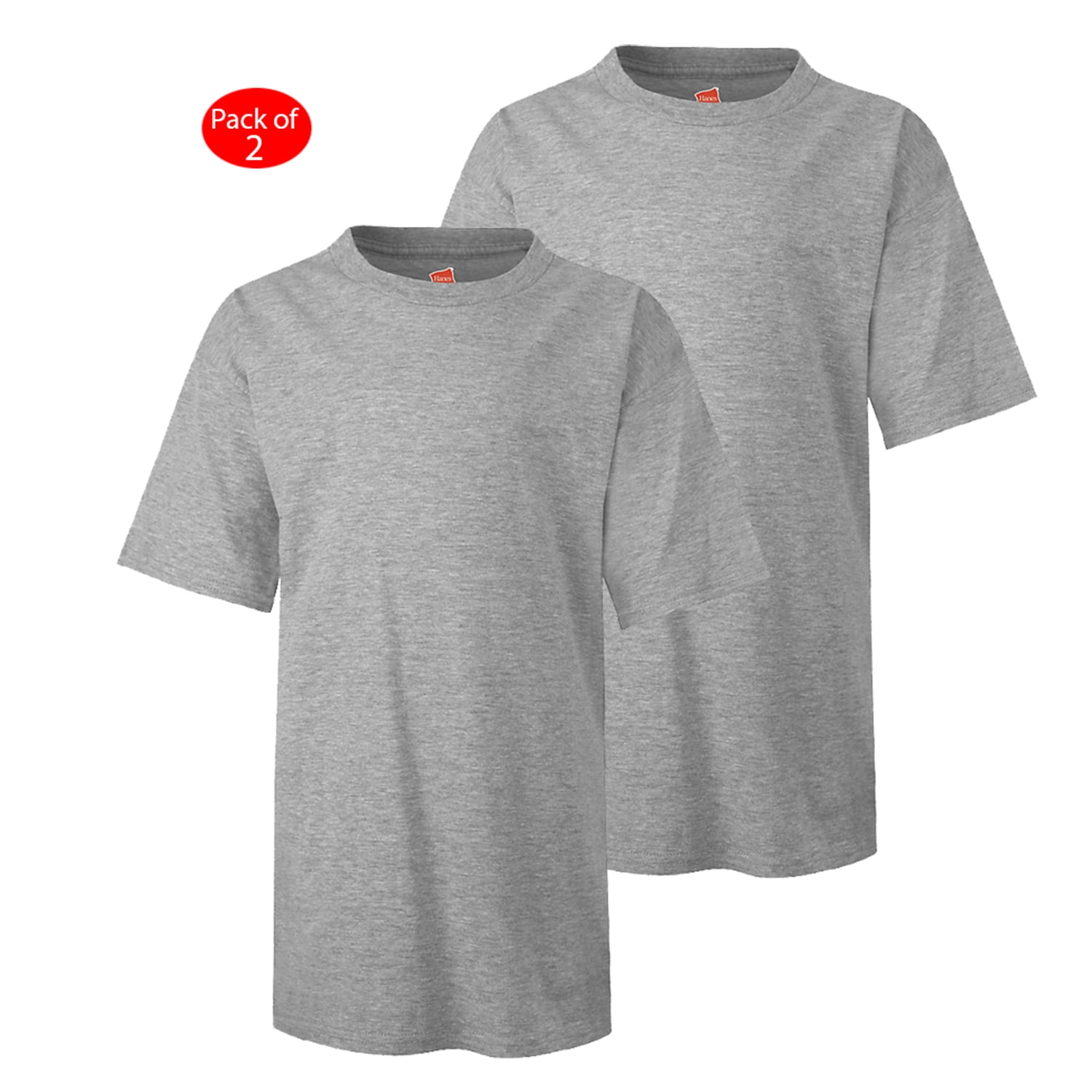 Hanes Kids' NanoT; TShirt, Color Light Steel, Size XL PACK OF 2