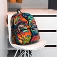 thumbnail image 6 of Daiia Psychedelic Faces Colorful School Backpack for Men Women, Unisex Large Waterproof Bookbag Schoolbag Casual Daypack for High School/College/Teens/Travel/Work Black, 6 of 8