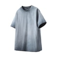thumbnail image 2 of AHTJRT MENS Vintage Oversized Acid Wash Cotton T-Shirt Baggy Loose Streetwear Unisex Tees Blue L, 2 of 8
