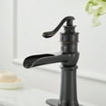 thumbnail image 2 of BWE Waterfall Oil Rubbed Bronze Bathroom Sink Faucet Single Handle One Hole, 2 of 6