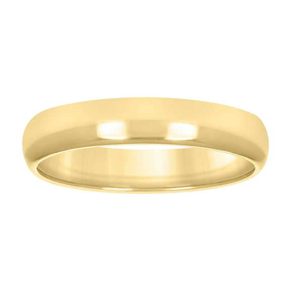10kt Yellow Gold Unisex 4mm Comfort-Fit Wedding Band Ring Size 6