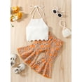 thumbnail image 4 of generic Kid Infant Baby Girls Summer Outfits Sleeveless Halterneck Tops and Geometric Print Casual Flared Pants Clothes Set 0-24 Months 2T 3T, 4 of 9