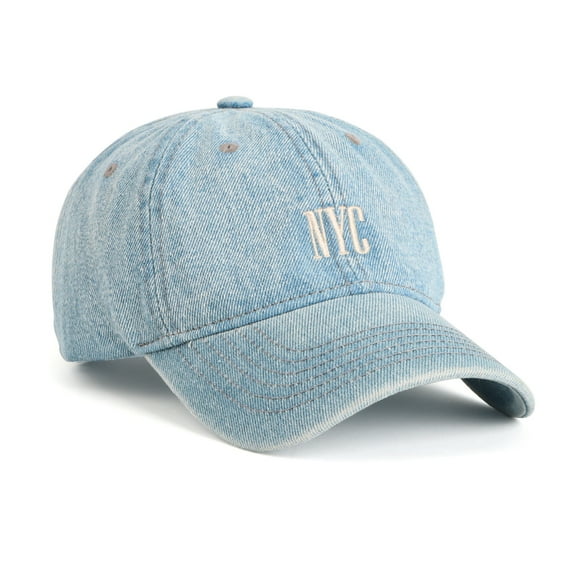 WITHMOONS Vintage Cotton Washed Denim Unisex Baseball Cap Casual Adjustable Dad Ball Hat BP10245 (Lightblue)