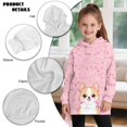 thumbnail image 6 of Psesaysky Cartoon Corgi Print Girls Hoodies Kids Long Pullover Hooded Sweatshirt Long hoodies for Girls Hoodie Dress with Pockets for 5-6 Years, 6 of 7
