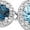 Blue, variant on Multi-Cut Blue Topaz Halo Tennis Necklace in Sterling Silver