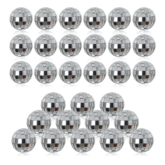 30Pcs Small Mirror Disco Ball 3cm 1.18in Diameter, Christmas Ball Ornaments, Cake Party Stage Decoration Ball, Disco Mirror Reflective Ball (Silver)