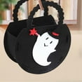 thumbnail image 2 of Cute Halloween Decorations Candy Bags, Reusable Cloth Bags with Handle, Halloween Trick or Treat Tote Bags for Party Gifts (Black/1 Pcs) 5.62x2.36x7.08", 2 of 7