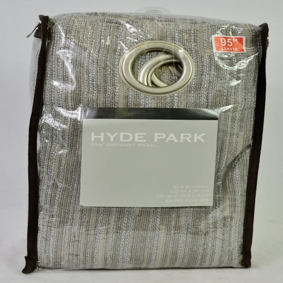 Hyde Park 95&quot; L, 1 Grommet Top Window Curtain Panel - Silver